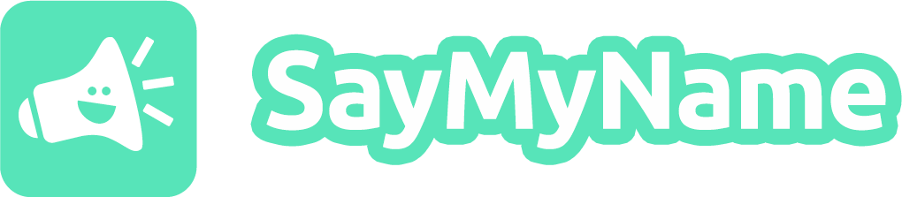 SayMyName logo and homepage